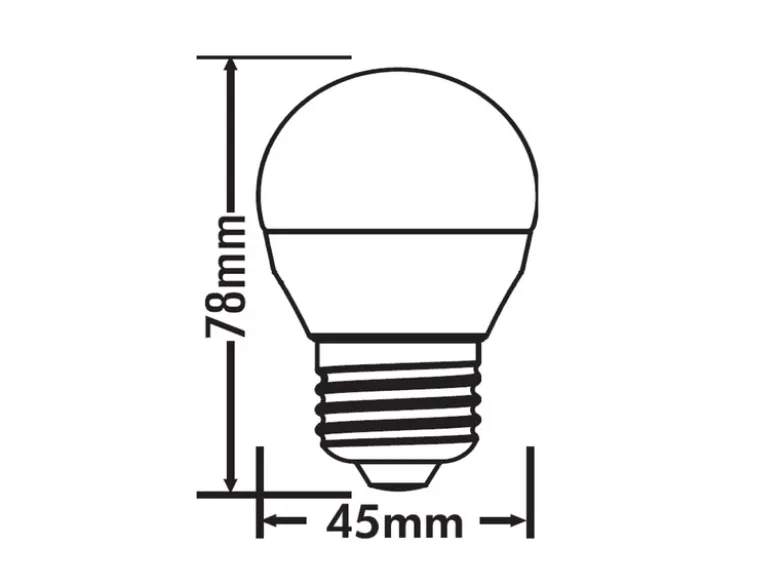 E27 LED - 5 Watt, 400 Lumen, 3000 Kelvin warmweiß, Ø4,5cm - nicht dimmbar