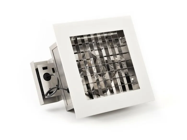 Elegante Deckeneinbauleuchte Aluminium weiß lackiert E27, 27 x 27 cm