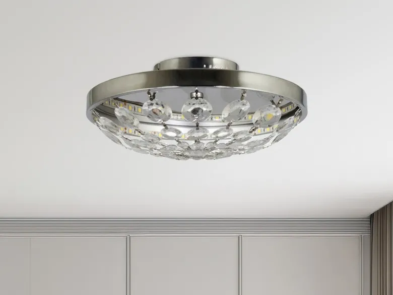 Elegante LED-Deckenleuchte mit funkelnden Acrylanhängern, LED 13W/590 Lumen