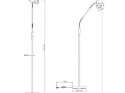 Elegante LED Stehleuchte ELLIOTT mit Flexarm, satinierter Glasschirm