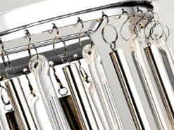Elegante Wandleuchte PIPER mit filigranem Kristallglas Chrom, Höhe 31cm
