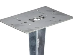 Erdspieß aus Metall in Nickel matt für Garten Außenleuchten / Pollerleuchten