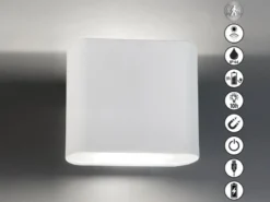 2er SET Akku Außenleuchten Weiß mit Bewegungsmelder, Breite 10cm