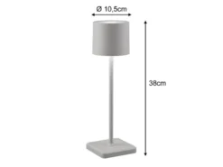 6er SET Akku LED Outdoor Tischleuchten FERNANDEZ Grau ohne Kabel, H: 38cm