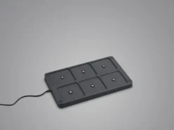6er SET Akku LED Outdoor Tischleuchten FERNANDEZ Grau ohne Kabel, H: 38cm