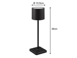 6er SET Akku LED Outdoor Tischleuchten FERNANDEZ Schwarz ohne Kabel, H: 38cm