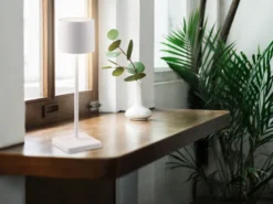 6er SET Akku LED Outdoor Tischleuchten FERNANDEZ Weiß ohne Kabel, H: 38cm