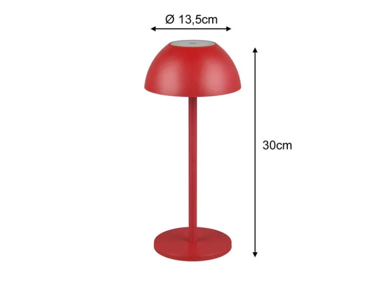 2er SET Akku LED Tischlampen kabellos für Innen & Außen, Rot - 30cm klein