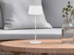 2er SET Akku LED Tischlampen kabellos für Innen & Außen, Weiß - Höhe 39cm