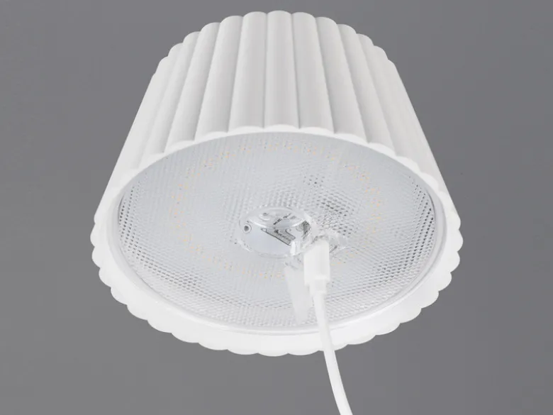 2er SET Akku LED Tischlampen kabellos für Innen & Außen, Weiß - Höhe 39cm