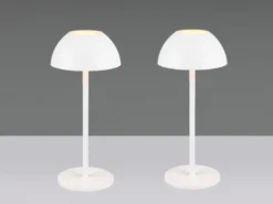 2er SET Akku LED Tischlampen kabellos für Innen & Außen, Weiß - 30cm klein