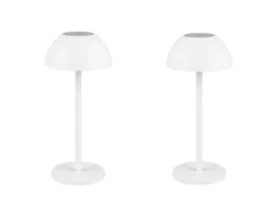 2er SET Akku LED Tischlampen kabellos für Innen & Außen, Weiß - 30cm klein