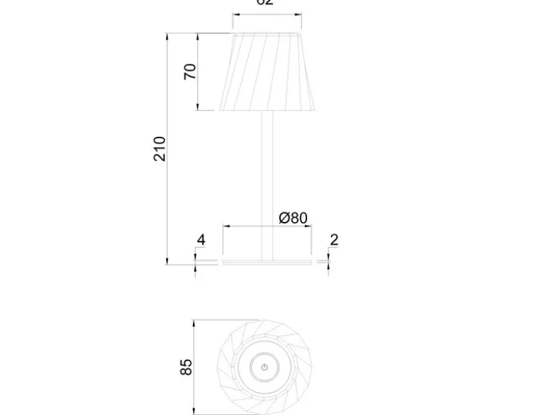 2er SET Akku LED Tischlampen kabellos für Innen & Außen, Weiß - 21cm klein