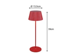2er SET Akku LED Tischlampen kabellos für Innen & Außen, Rot - Höhe 39cm