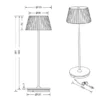 2er SET Akku LED Tischlampen kabellos für Innen & Außen, Schwarz - Höhe 39cm