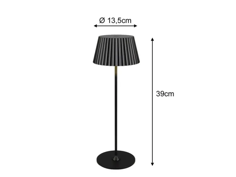 2er SET Akku LED Tischlampen kabellos für Innen & Außen, Schwarz - Höhe 39cm
