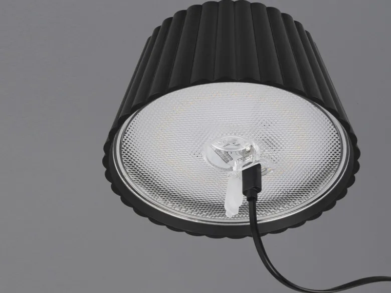 2er SET Akku LED Tischlampen kabellos für Innen & Außen, Schwarz - Höhe 39cm