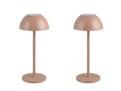2er SET Akku LED Tischlampen kabellos für Innen & Außen, Coffee - 30cm klein