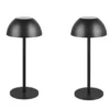 2er SET Akku LED Tischlampen kabellos für Innen & Außen, Schwarz - 30cm klein
