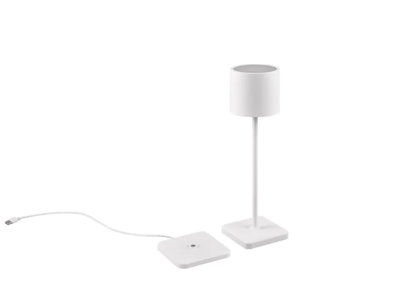 2er SET Akku LED Tischlampen kabellos für Innen & Außen, Weiß - H: 38cm
