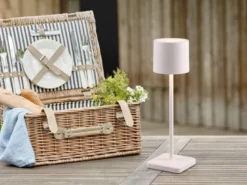 2er SET Akku LED Tischlampen kabellos für Innen & Außen, Grau - H: 38cm