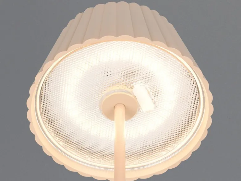 2er SET Akku LED Tischlampen kabellos für Innen & Außen, Beige - Höhe 39cm