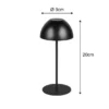 2er SET Akku LED Tischleuchten kabellos für Innen & Außen, Schwarz - 20cm klein