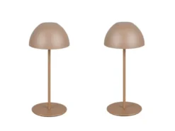 2er SET Akku LED Tischleuchten kabellos für Innen & Außen, Coffee - 20cm klein