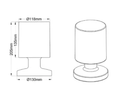 2er SET Akku LED Tischleuchten per USB aufladbar, Weiß Höhe 20cm