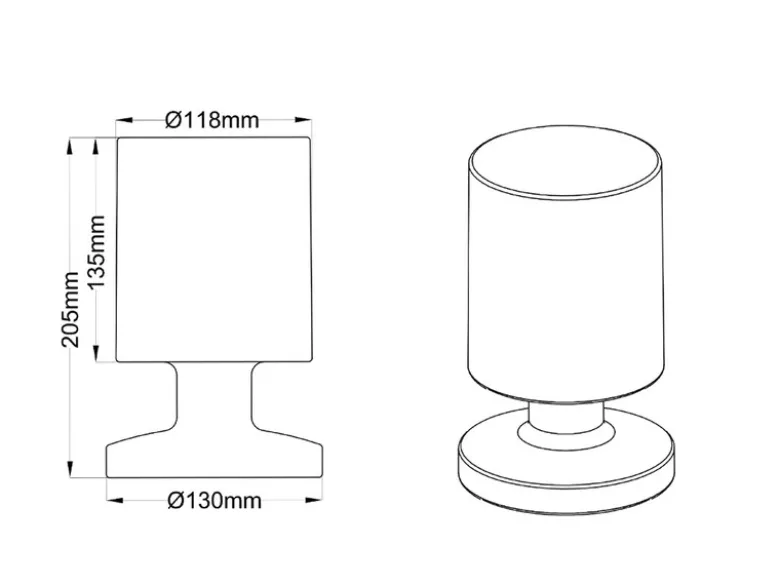 2er SET Akku LED Tischleuchten per USB aufladbar, Weiß Höhe 20cm