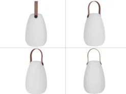 2er SET Akku LED Tischleuchten für außen & innen mit RGB, H: 21cm