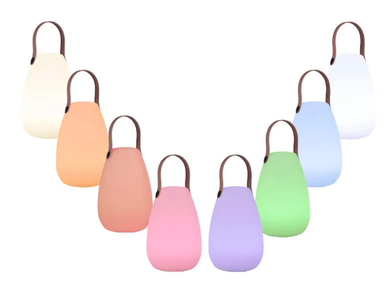 2er SET Akku LED Tischleuchten für außen & innen mit RGB, H: 21cm