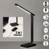2er SET Akku Schreibtischlampen Schwarz ohne Kabel, Höhe 39,5cm