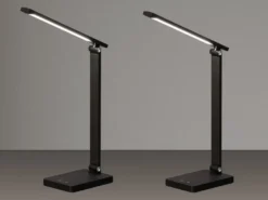 2er SET Akku Schreibtischlampen Schwarz ohne Kabel, Höhe 39,5cm