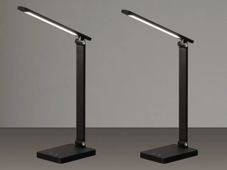 2er SET Akku Schreibtischlampen Schwarz ohne Kabel, Höhe 39,5cm