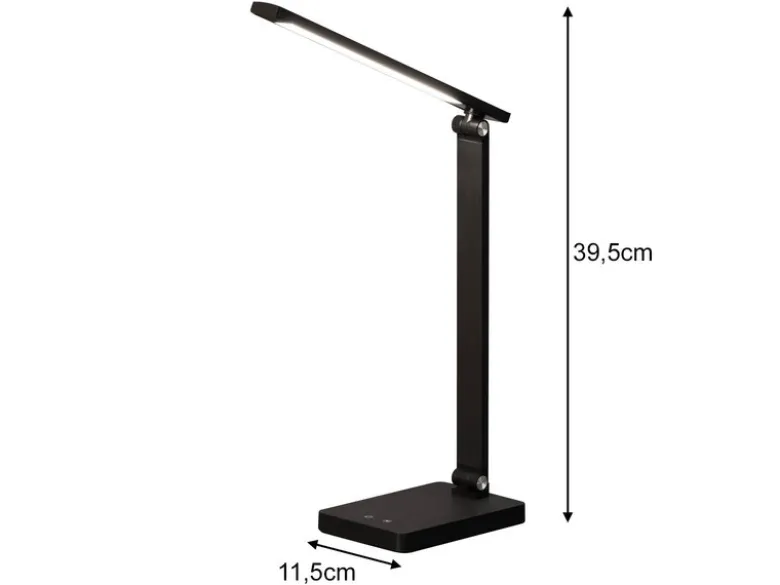 2er SET Akku Schreibtischlampen Schwarz ohne Kabel, Höhe 39,5cm