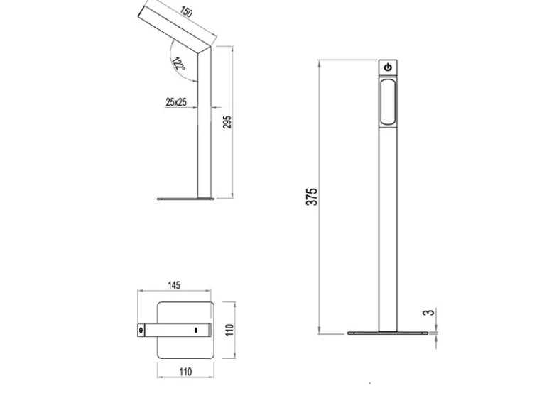 2er SET Akku Schreibtischlampen magnetisch in Schwarz, Höhe 37cm