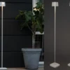 2er Set Akku Stehlampe für Outdoor dimmbar, kabellos in Weiß, klein 120cm