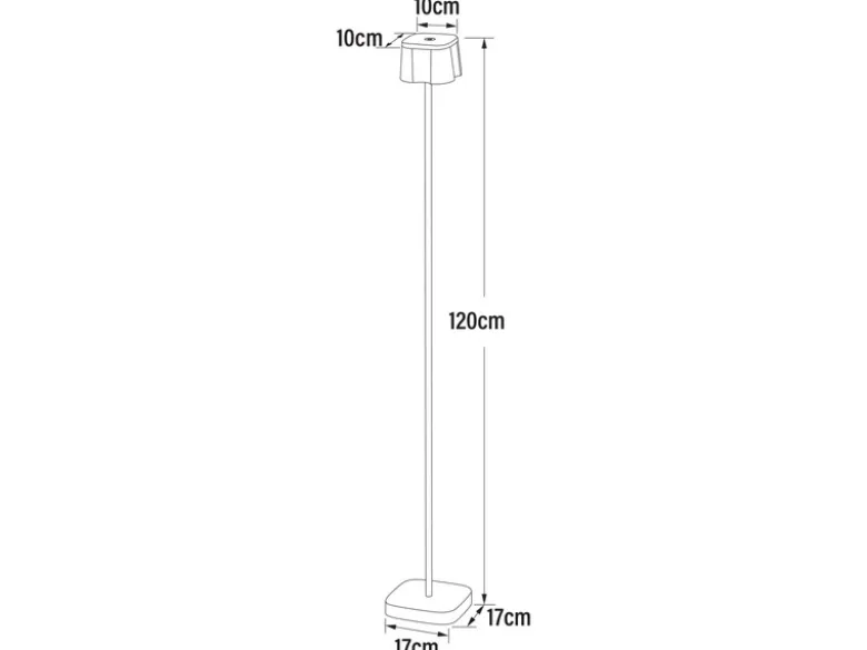 2er Set Akku Stehlampe für Outdoor dimmbar, kabellos in Weiß, klein 120cm