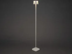 2er Set Akku Stehlampe für Outdoor dimmbar, kabellos in Weiß, klein 120cm