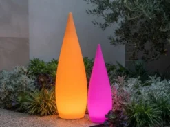 2er SET Akku Stehlampen kabellos mit Farbwechsel für Innen & Außen