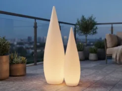 2er SET Akku Stehlampen kabellos mit Farbwechsel für Innen & Außen