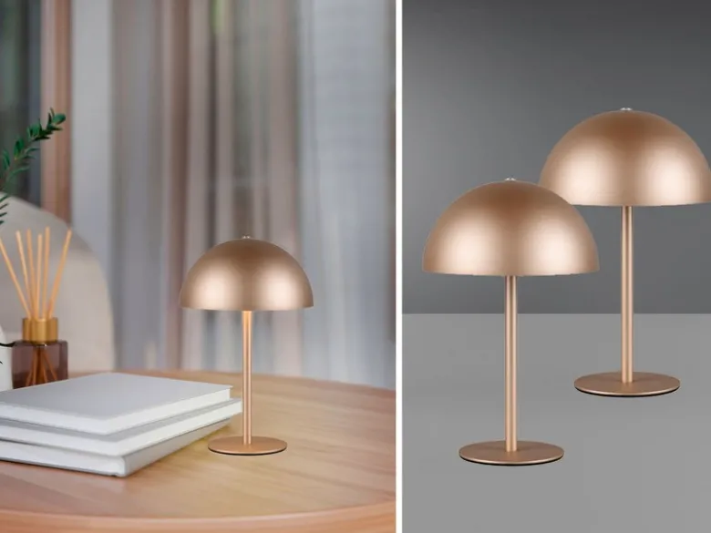 2er SET Akku Tischlampen Coffee, Touch dimmbar, USB aufladbar, Höhe 21cm