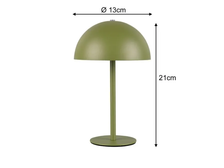 2er SET Akku Tischlampen Grün, Touch dimmbar, USB aufladbar, Höhe 21cm
