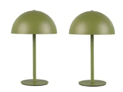 2er SET Akku Tischlampen Grün, Touch dimmbar, USB aufladbar, Höhe 21cm