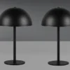 2er SET Akku Tischlampen Schwarz, Touch dimmbar, USB aufladbar, Höhe 21cm