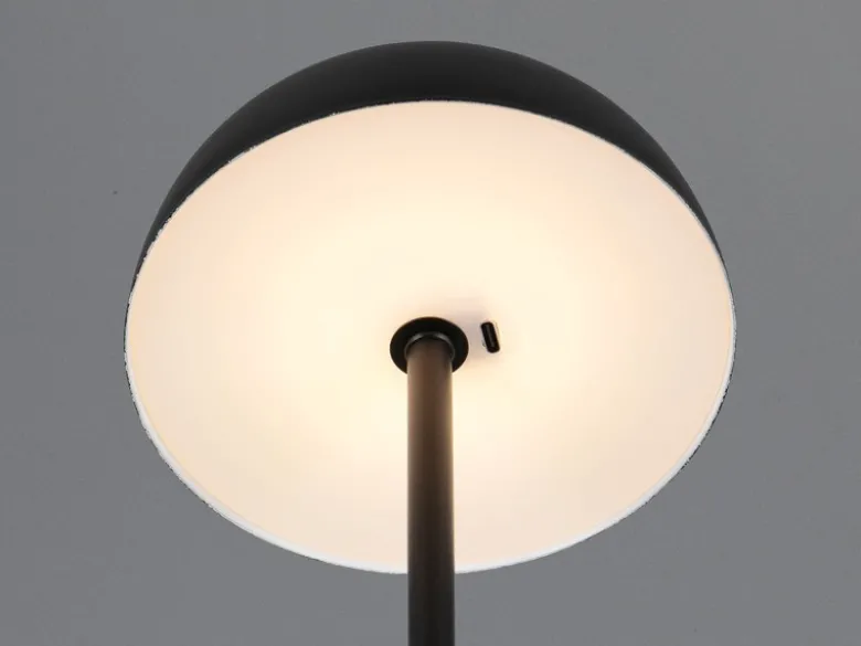 2er SET Akku Tischlampen Schwarz, Touch dimmbar, USB aufladbar, Höhe 21cm