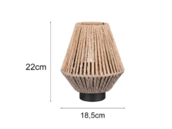 2er SET Akku Tischlampen USB aufladbar, Lampenschirm aus Papiergarn, Höhe 22cm