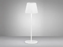 2er SET Akku Tischlampen Weiß ohne Kabel mit Ladestation, Höhe 34cm