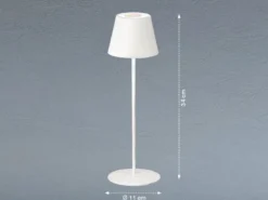 2er SET Akku Tischlampen Weiß ohne Kabel mit Ladestation, Höhe 34cm